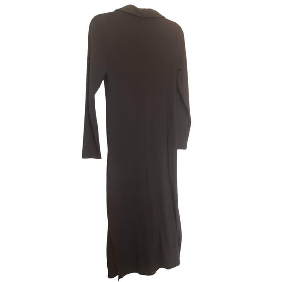 Aerie Ribbed Collared Maxi Dress Long Sleeve Gray Size M - Picture 5 of 6